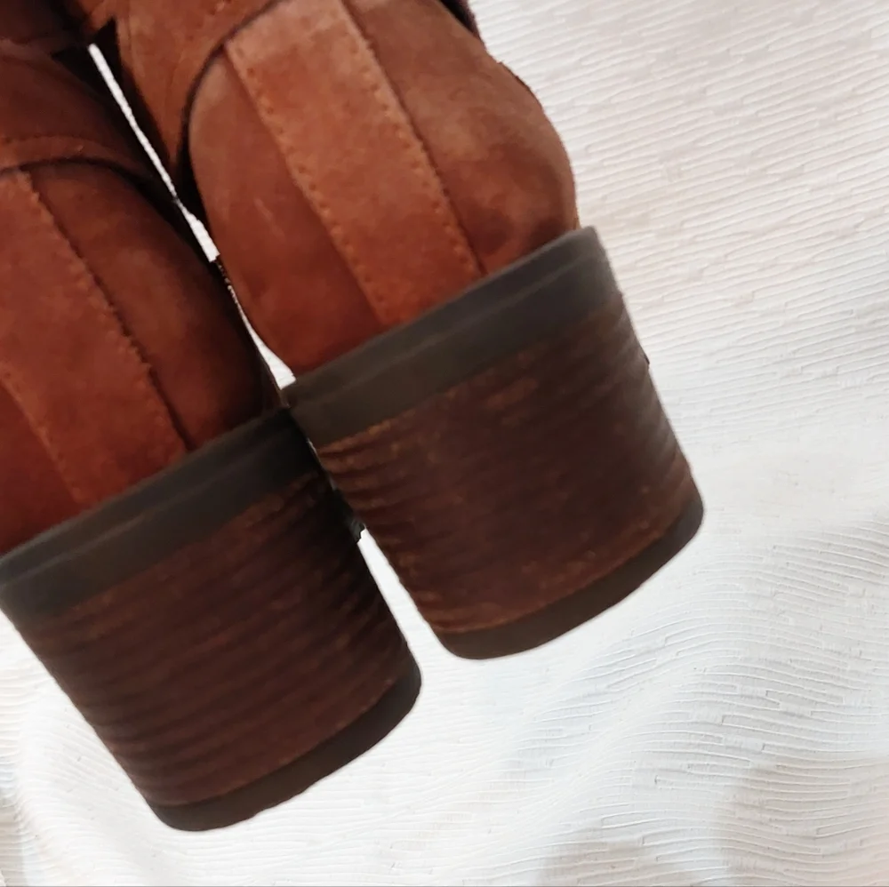 Women’s Suede Buckle Ankle Boots in Chestnut Size 9 - Picture 7 of 8